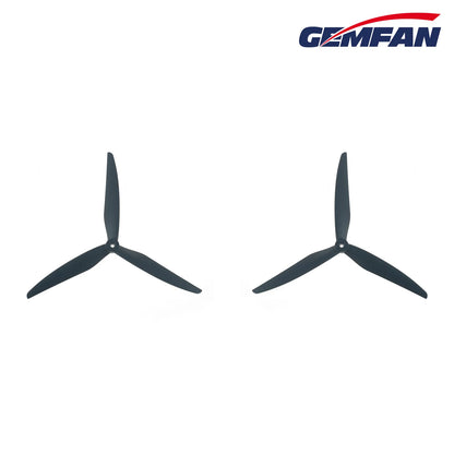 Gemfan 1050W Cinelifter Glass Fiber Nylon 3-Blade Propeller for 10 Inch FPV Drone (1CW + 1CCW) - Black