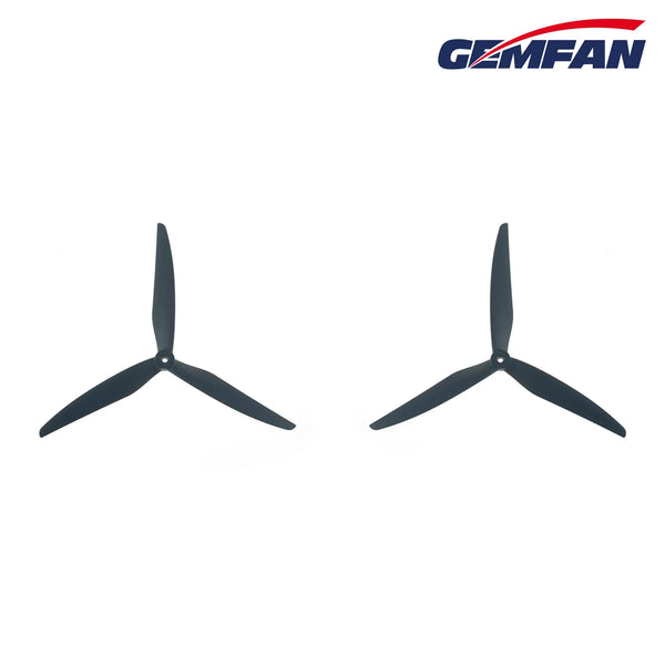 Gemfan 1050W Cinelifter Glass Fiber Nylon 3-Blade Propeller for 10 Inch FPV Drone (1CW + 1CCW) - Black