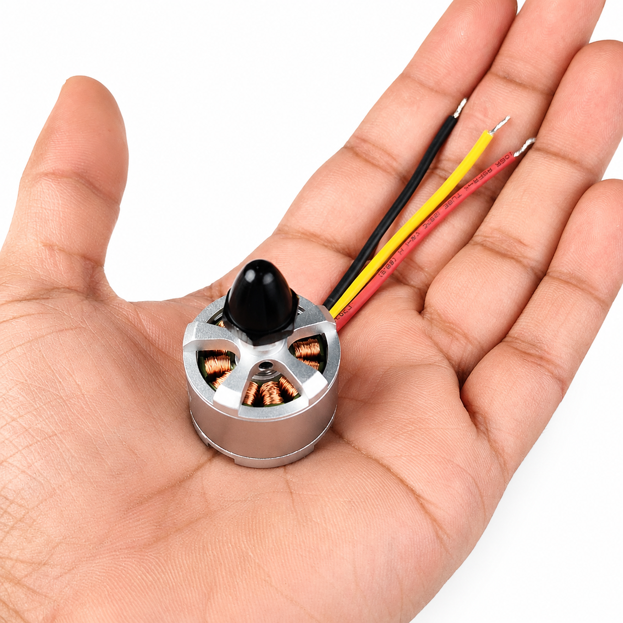 High Power 2212 980KV CW self locking brushless drone motor shown in hand for size reference