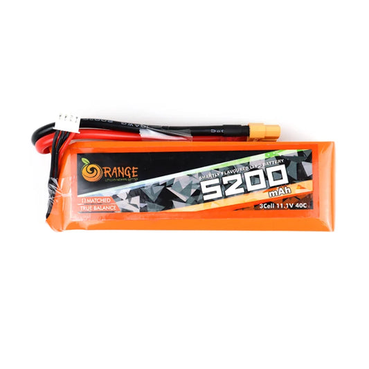 11.1V 5200mAh 3S 40C/80C Lipo Battery with XT60 Plug (Brand Orange). Hi Tech xyz