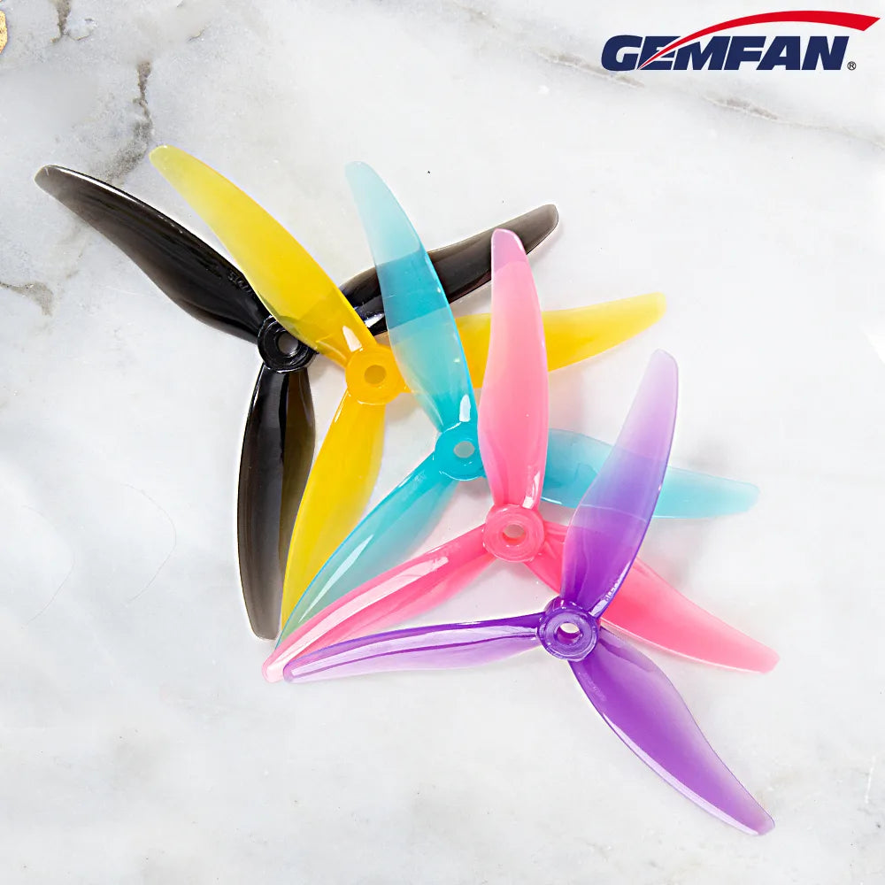 Gemfan 51477 Hurricane PC 3-Blade Freestyle Propeller for 5 Inch FPV Drone (2CW + 2CCW) - 5 Colors