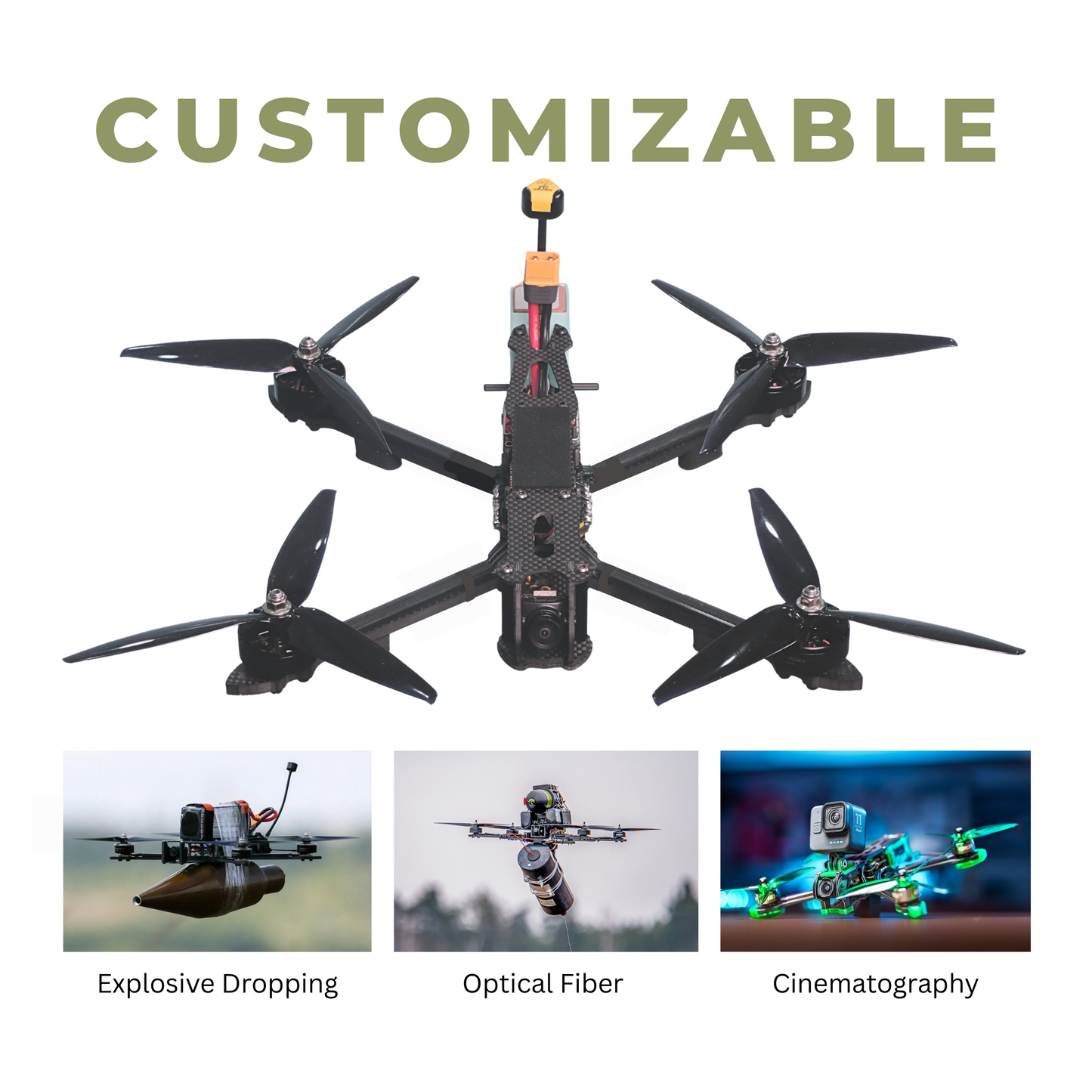 Mark4 V2 7 Inch Carbon Fiber Analog FPV Drone - PNP
