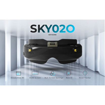 Skyzone SKY02O OLED 5.8GHz FPV Goggles - Black