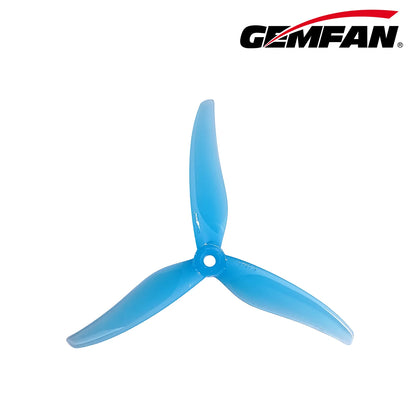 Gemfan 5127.9 Thomas PC 3-Blade Freestyle Propeller for 5 Inch FPV Drone (2CW + 2CCW) - Clear Blue