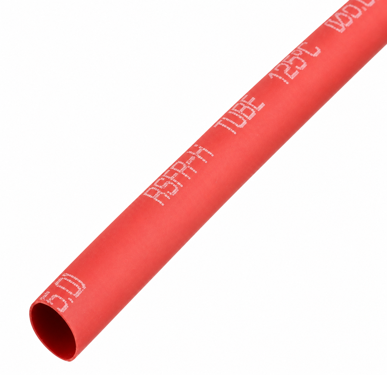Single 2mm red heat shrink tube close-up