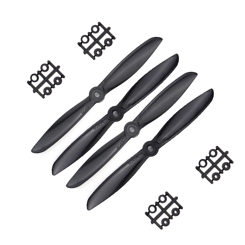 Orange HD Propellers 6045(6X4.5) Glass Fiber Nylon Propellers 2CW+2CCW-2pairs Black