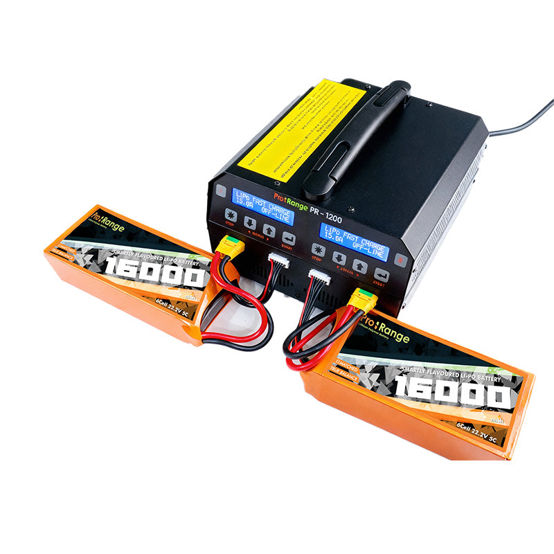 Pro-Range PR1200 20A Dual Channel Li-ion / LiPo / LiHV 6S Drone Battery Charger