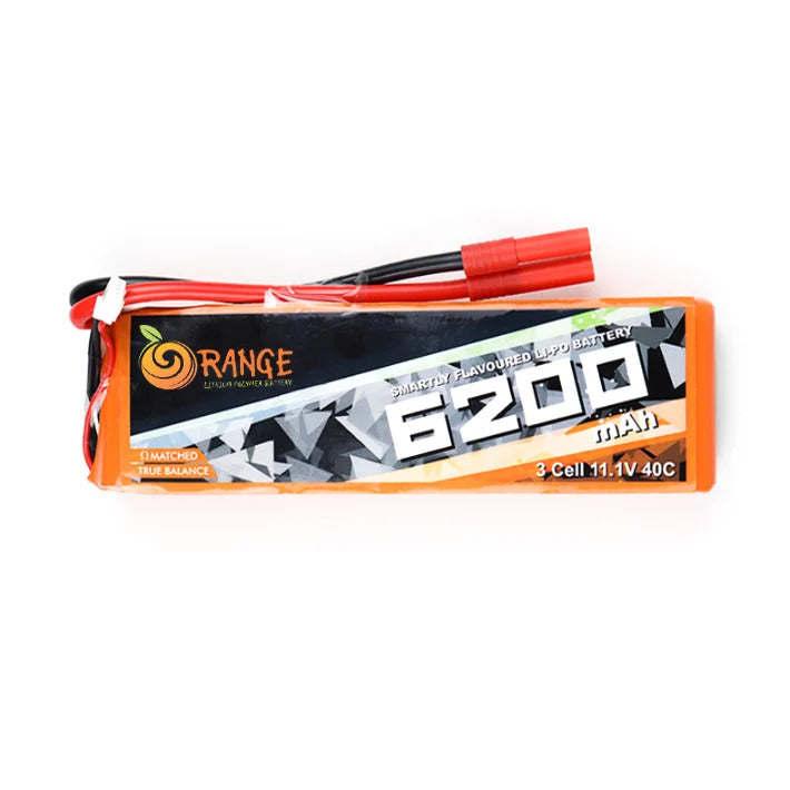 11.1V 6200mAh 3S 40C Lipo Battery With XT60 Plug (Brand Orange).