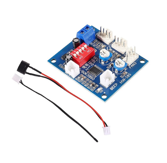 DC12V PWM DC Fan Speed Controller Variable Speed Temperature Speed Controller with Temperature Probe High Temperature Alarm