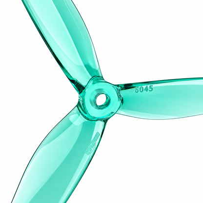 Gemfan 6045 Hurricane PC 3-Blade Freestyle Propeller for 6 Inch FPV Drone (2CW + 2CCW) - Clear Green