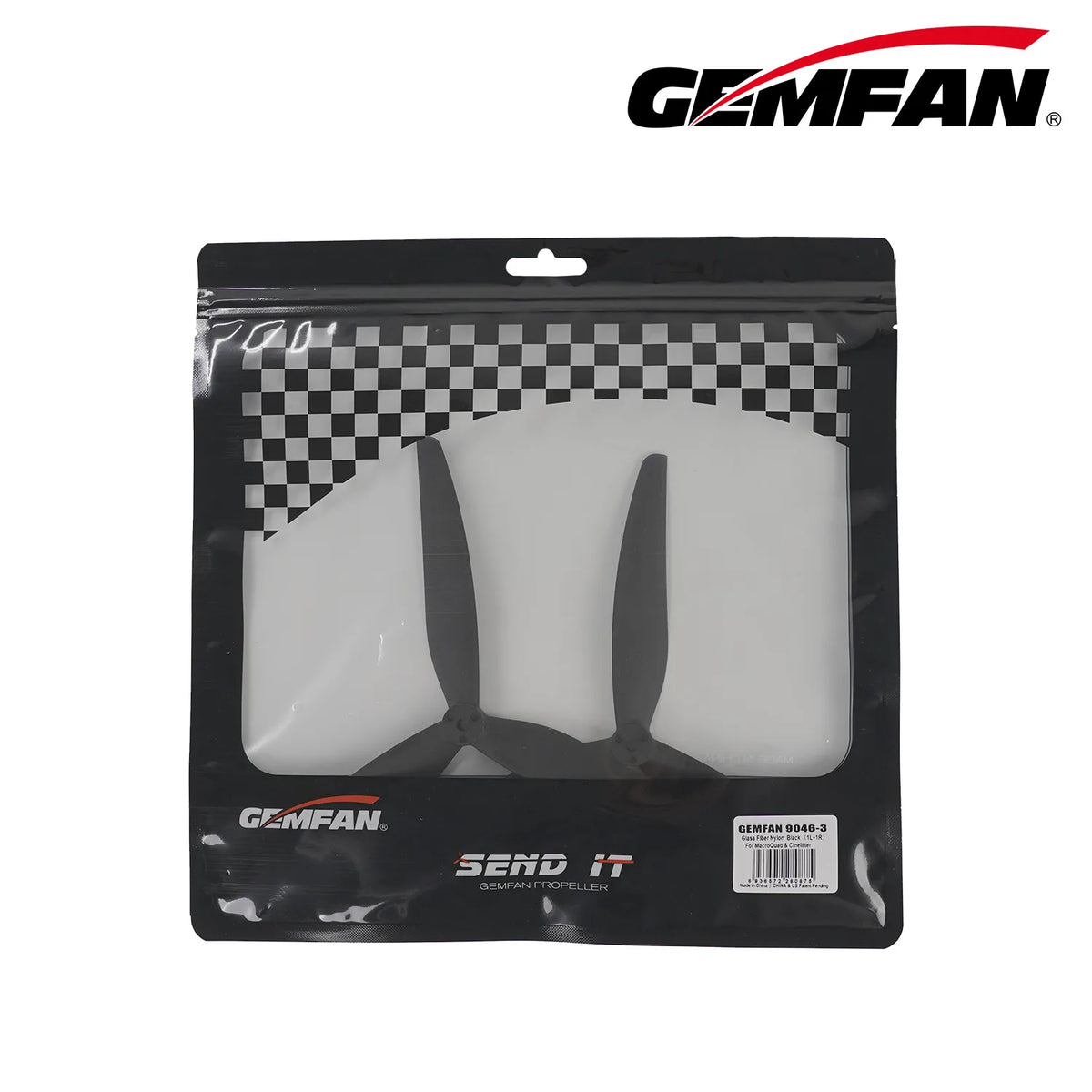 Gemfan 9046 Cinelifter Glass Fiber Nylon 3-Blade Propeller for 9 Inch FPV Drone (1CW + 1CCW) - Black