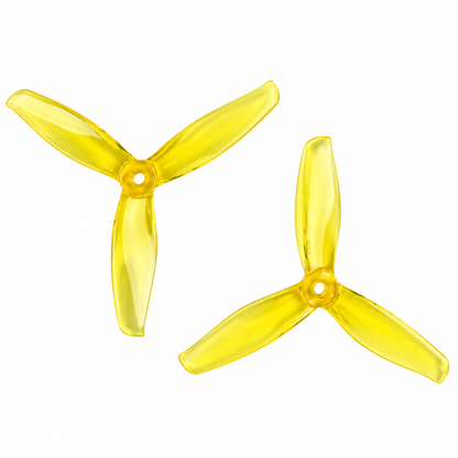 Gemfan 5155 PC 3-Blade Freestyle Propeller for 5 Inch FPV Drone (2CW + 2CCW) - Clear Yellow