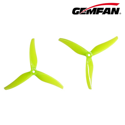 Gemfan 5127.9 Thomas PC 3-Blade Freestyle Propeller for 5 Inch FPV Drone (2CW + 2CCW) - Yellow