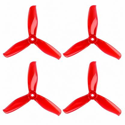 Gemfan 5155 PC 3-Blade Freestyle Propeller for 5 Inch FPV Drone (2CW + 2CCW) - Clear Red