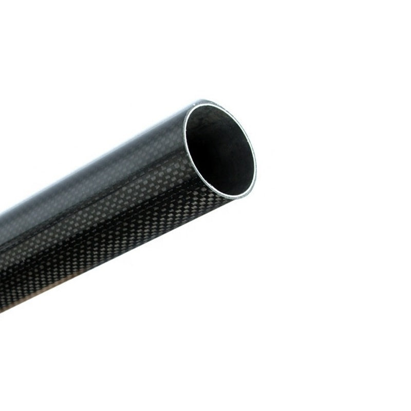 Close-up of 3K carbon fiber hollow tube with 10mm outer diameter and 8mm inner diameter