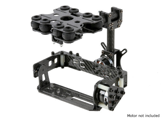 Shock Absorbing 2 Axis Brushless Gimbal Kit for Card Type Cameras – Carbon Fiber Version