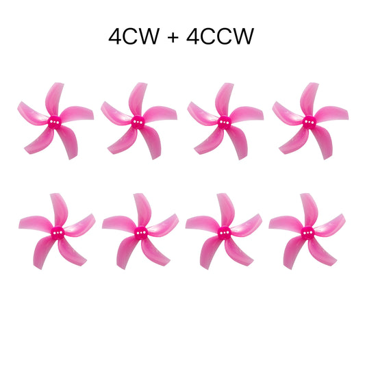 Gemfan D63 Ducted PC 5 Blade 1.5mm Propellers 4CW + 4CCW- Pink