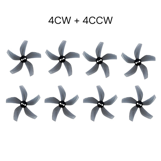 Gemfan D51 2020 Ducted PC 5 Blade 1.5mm Propellers 4CW + 4CCW - Clear Gray