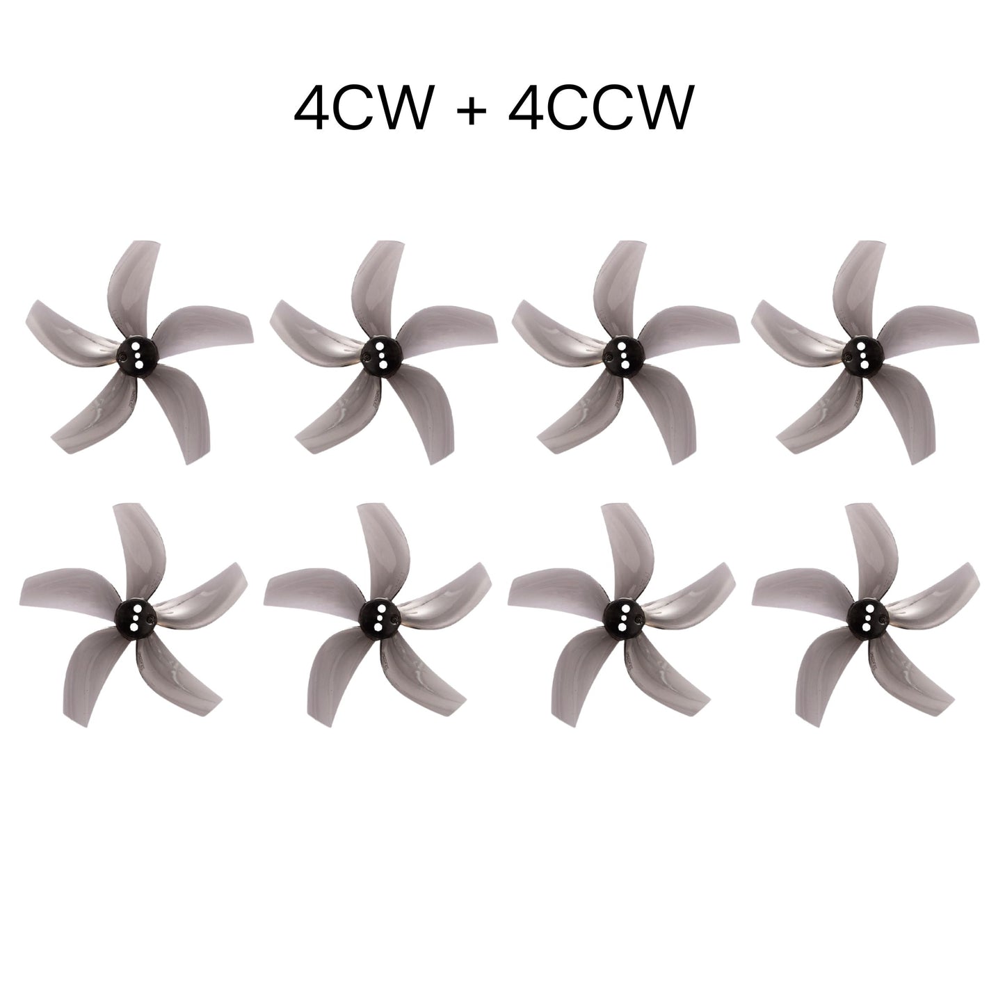 Gemfan D63 Ducted 5-Blade 63mm CineWhoop Propeller 4CW+4CCW - (4Pairs) - Clear Grey