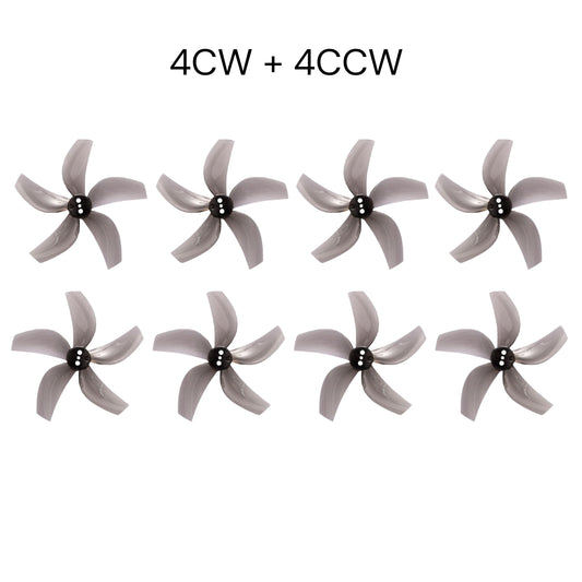 Gemfan D63 Ducted 5-Blade 63mm CineWhoop Propeller 4CW+4CCW - (4Pairs) - Clear Grey