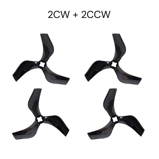 Gemfan D75 Ducted PC 3 Blade 1.5mm & M5 Propellers 2CW + 2CCW – Black