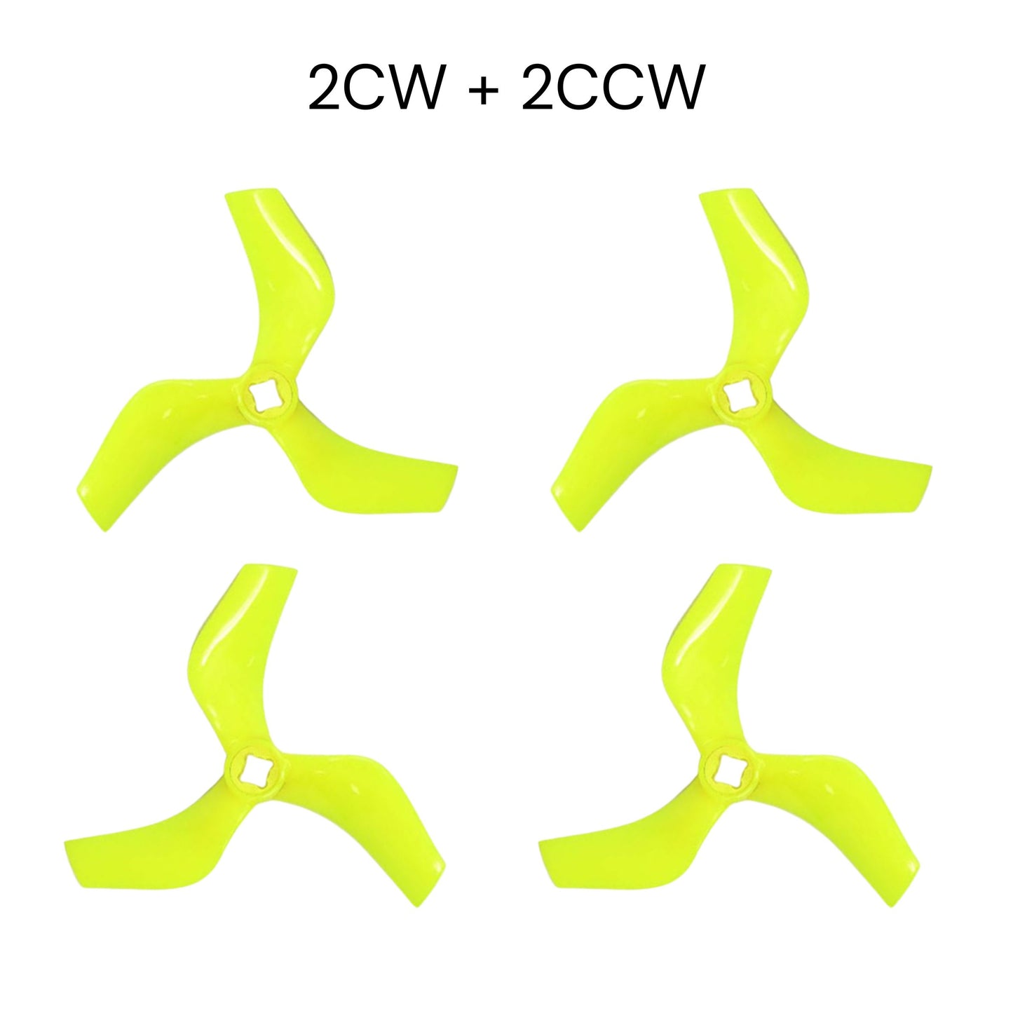 Gemfan D75mm Ducted PC 3 Blade 1.5mm & M5 Propellers 2CW + 2CCW – Yellow