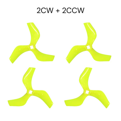 Gemfan D75mm Ducted PC 3 Blade 1.5mm & M5 Propellers 2CW + 2CCW – Clear Lemon Green