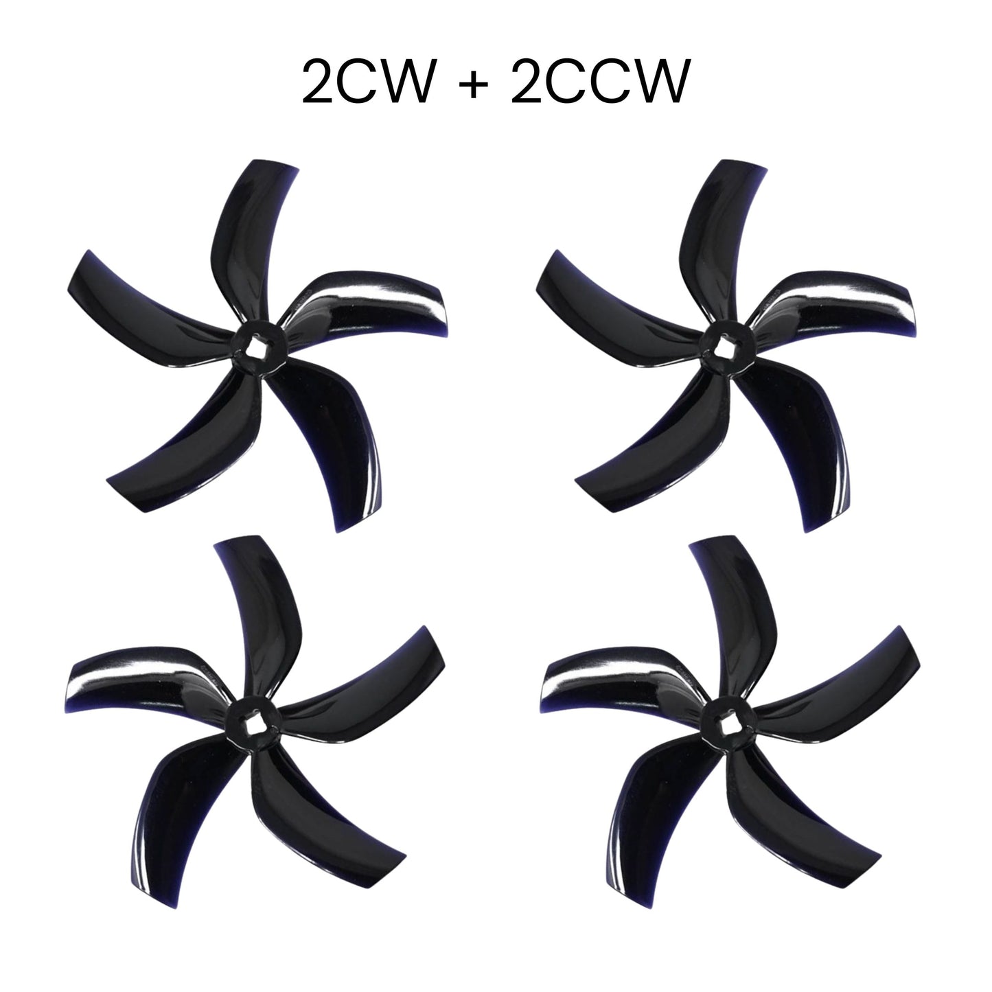 Gemfan D90 Ducted PC 5 Blade 1.5 mm & M5 Propellers 2CW + 2CCW – Black