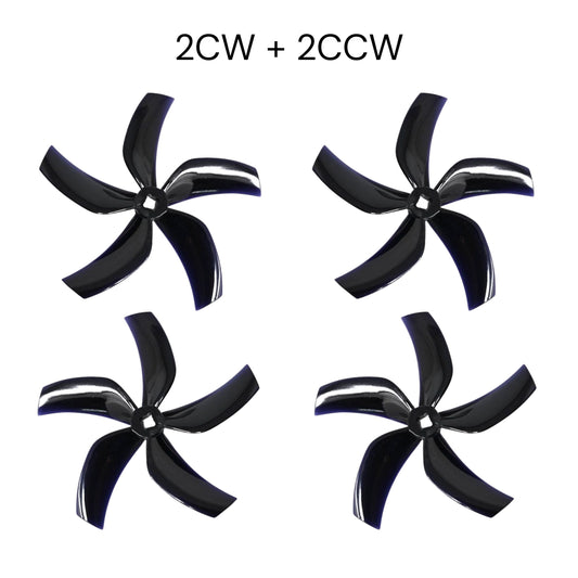 Gemfan D90 Ducted PC 5 Blade 1.5 mm & M5 Propellers 2CW + 2CCW – Black