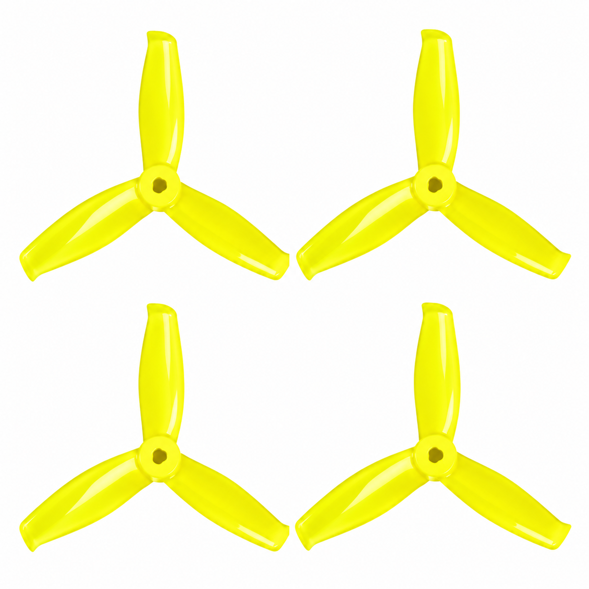 Gemfan 5055S Hulkie PC 3-Blade Freestyle Propeller for 5 Inch FPV Drone (2CW + 2CCW) -  Lemon Yellow