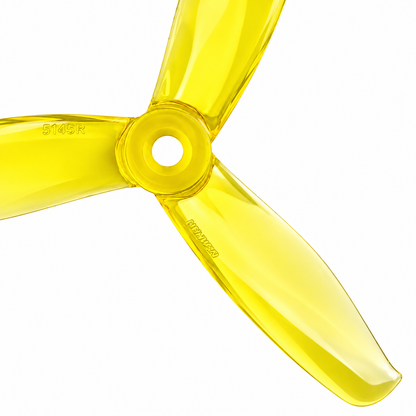 Gemfan 5155 PC 3-Blade Freestyle Propeller for 5 Inch FPV Drone (2CW + 2CCW) - Clear Yellow