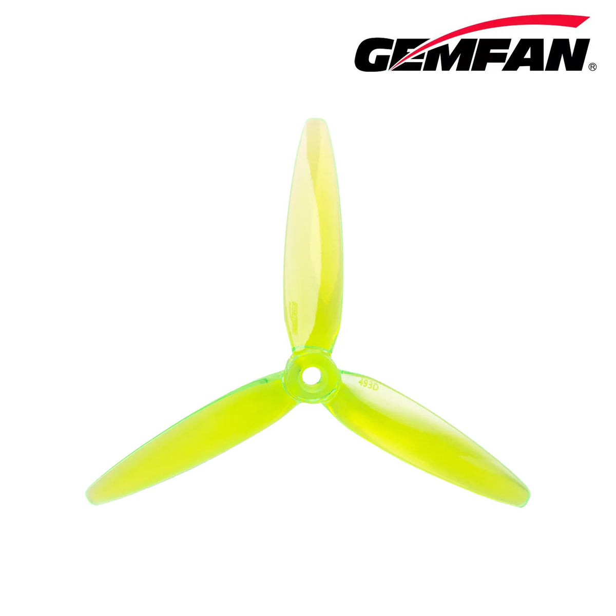 Gemfan 493D 3D PC 3-Blade Freestyle Propeller for 5 Inch FPV Drone (2CW + 2CCW) - Radioactive Green
