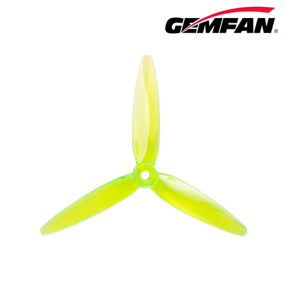 Gemfan 493D 3D PC 3-Blade Freestyle Propeller for 5 Inch FPV Drone (2CW + 2CCW) - Radioactive Green