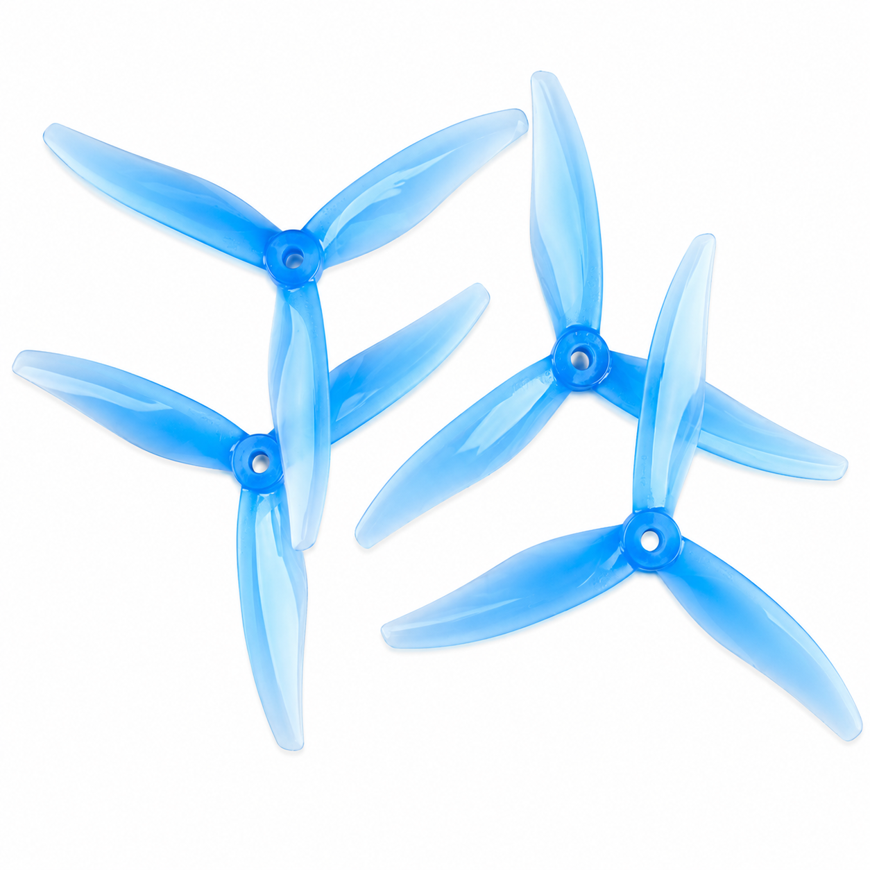 Front view of 5129 YUKI 3 Blade Sea Blue FPV Propeller