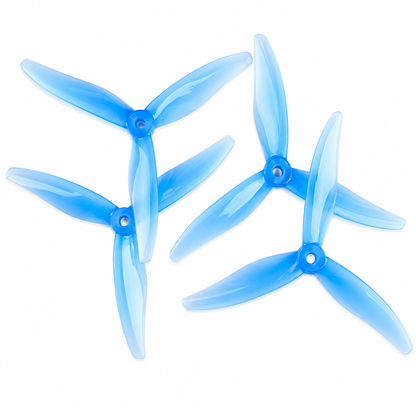 Front view of 5129 YUKI 3 Blade Sea Blue FPV Propeller
