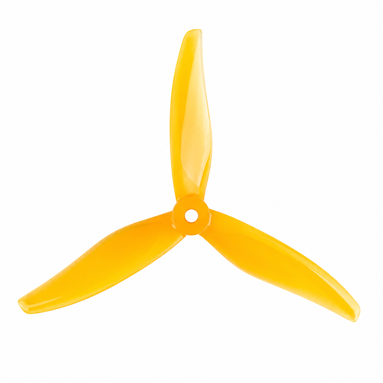 Side profile of 5129 YUKI PC 3 Blade Yellow Propeller
