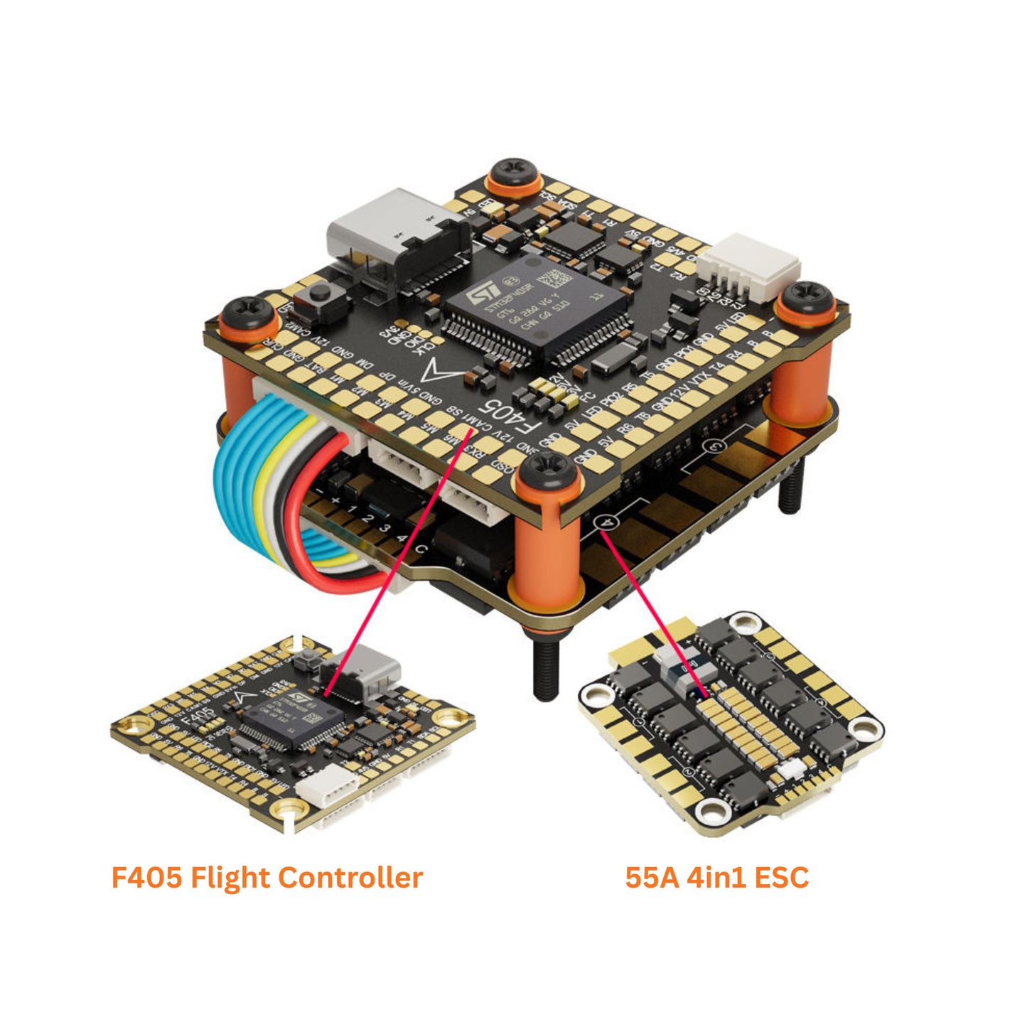 DakeFPV F405 BLS 55A 30x30 FC & ESC Stack
