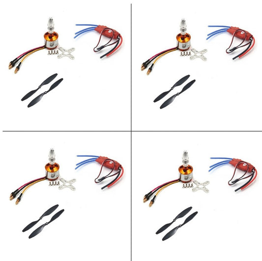 Set of 4 A2212 1400KV Brushless Motor for Drone with SimonK 30A ESC and Orange 1045 Propeller Set