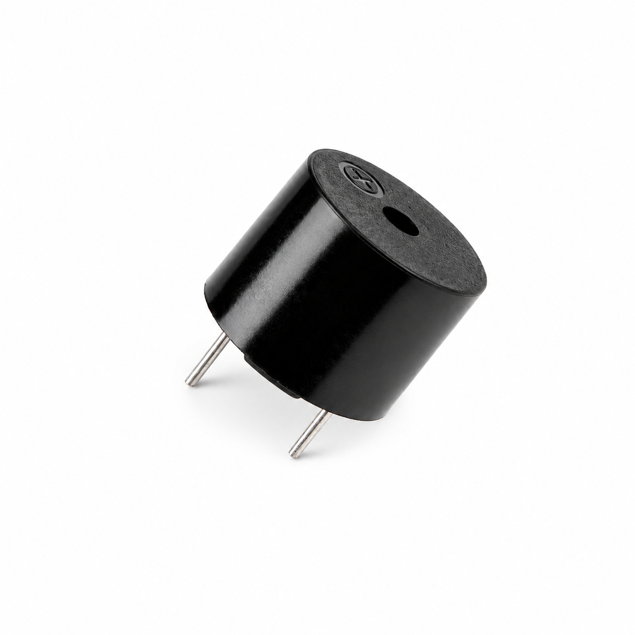 Close-up of 5V Active Electromagnetic Buzzer Pins