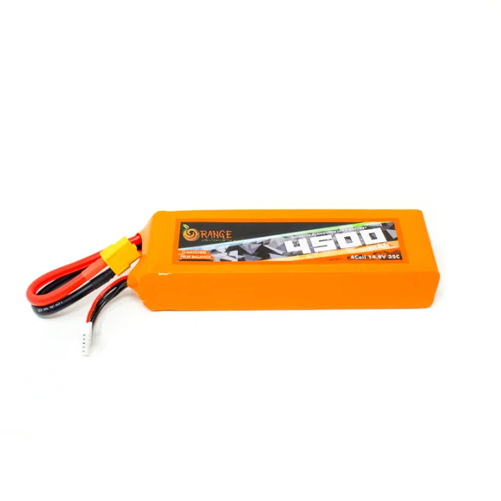 14.8V 4500mAh 4S 35C Lithium Polymer Battery Pack (Brand Orange).