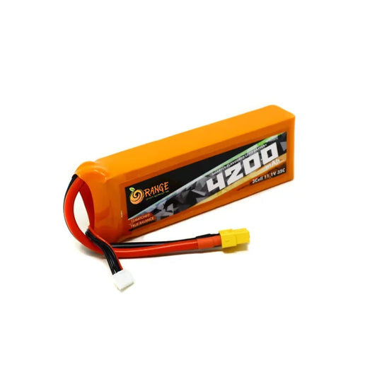 11.1V 4200mAh 3S 35C Lipo Battery with XT60 Plug (Brand Orange).