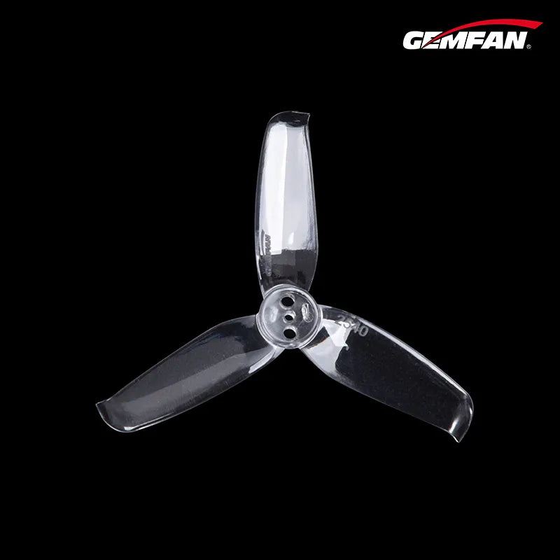 Gemfan 2540 Flash PC 3-Blade 1.5mm Freestyrone (4Cle Propeller for 2.5 Inch FPV DW + 4CCW) - Clear