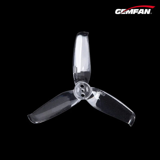 Gemfan 2540 Flash PC 3-Blade 1.5mm Freestyrone (4Cle Propeller for 2.5 Inch FPV DW + 4CCW) - Clear