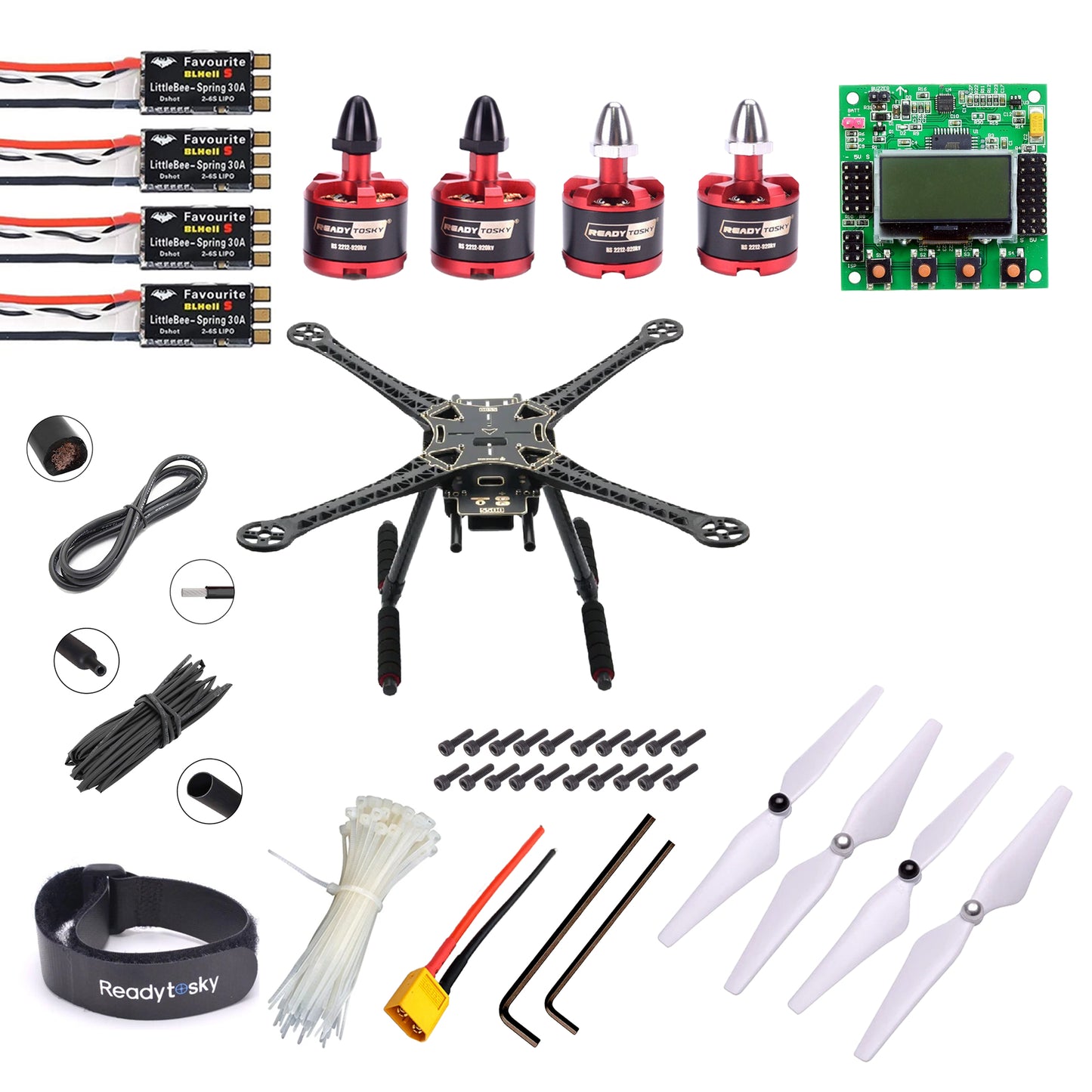 KK2.1.5 Flight Controller S500 hexacopter with carbon fibre landing gear Advance Drone Kit - Without tx