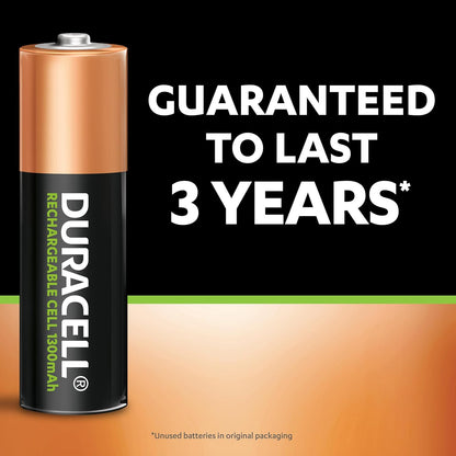 Duracell Rechargeable AA 1300mAh Batteries Pack of 4