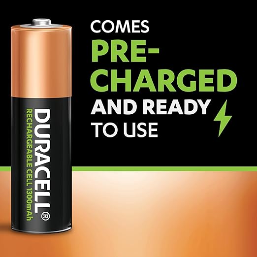 Duracell Rechargeable AA 1300mAh Batteries Pack of 4