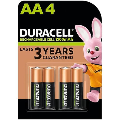 Duracell Rechargeable AA 1300mAh Batteries Pack of 4