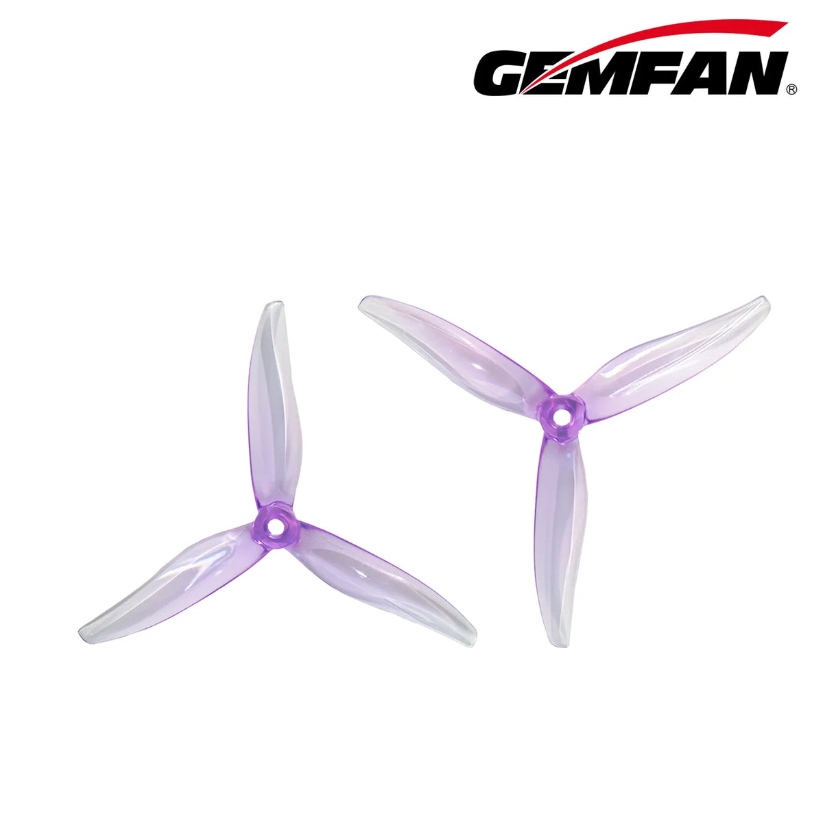 Gemfan 5128.0 FURY PC 3-Blade Freestyle Propeller for 5 Inch FPV Drone (2CW + 2CCW) - Clear Purple