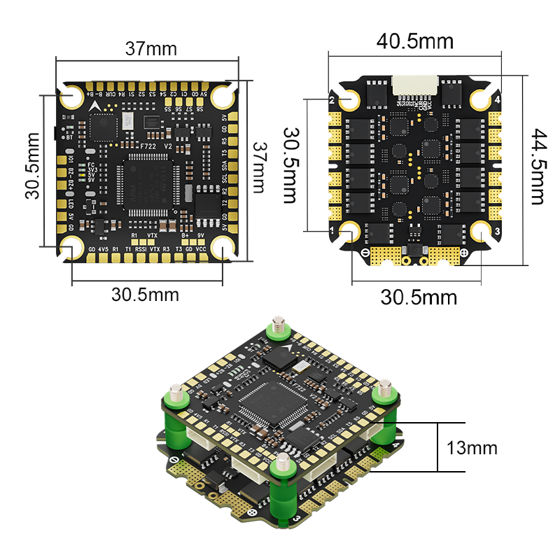 Aocoda-RC Stack F722 V2 FC 75A 3075S ESC 30X30mm for Racing Drone