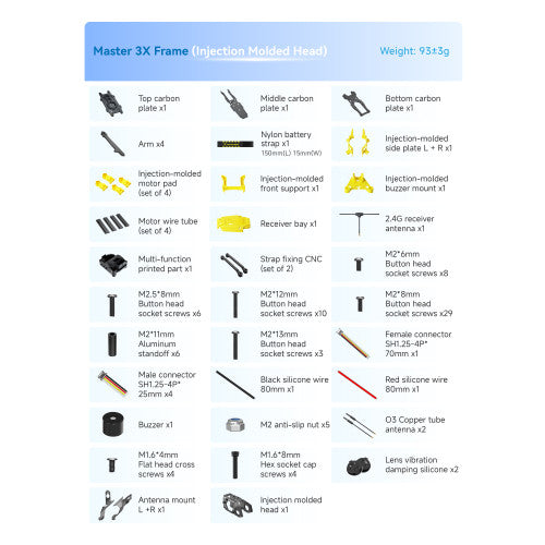 SpeedyBee Master3X Modular 3 - 3.6 Inch FPV Racing Freestyle Frame